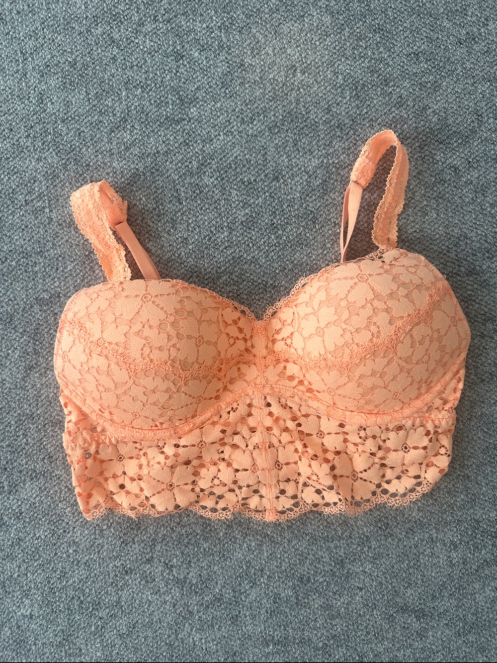 Victoria's Secret Peach Lace Longline Bralette
